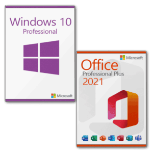 Microsoft Windows 10 Professional + Microsoft Office 2021 Professional Plus License for 3 devices